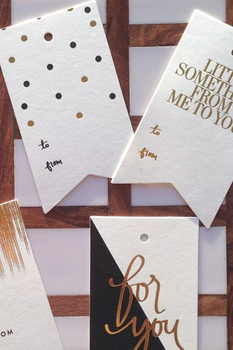Gold & Black Confetti Tag