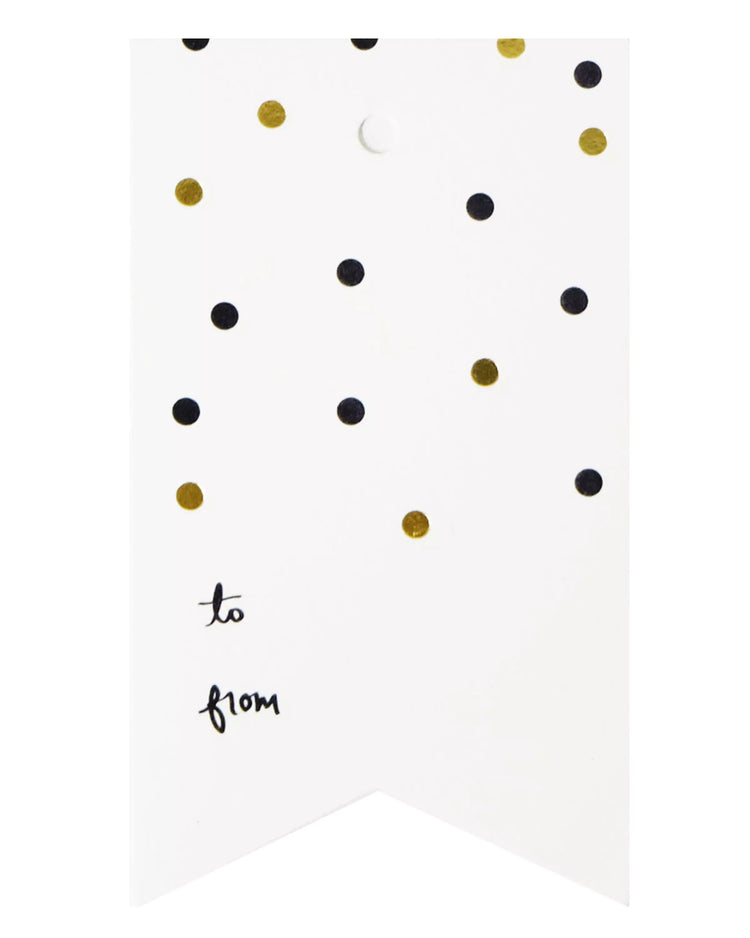 Gold & Black Confetti Tag