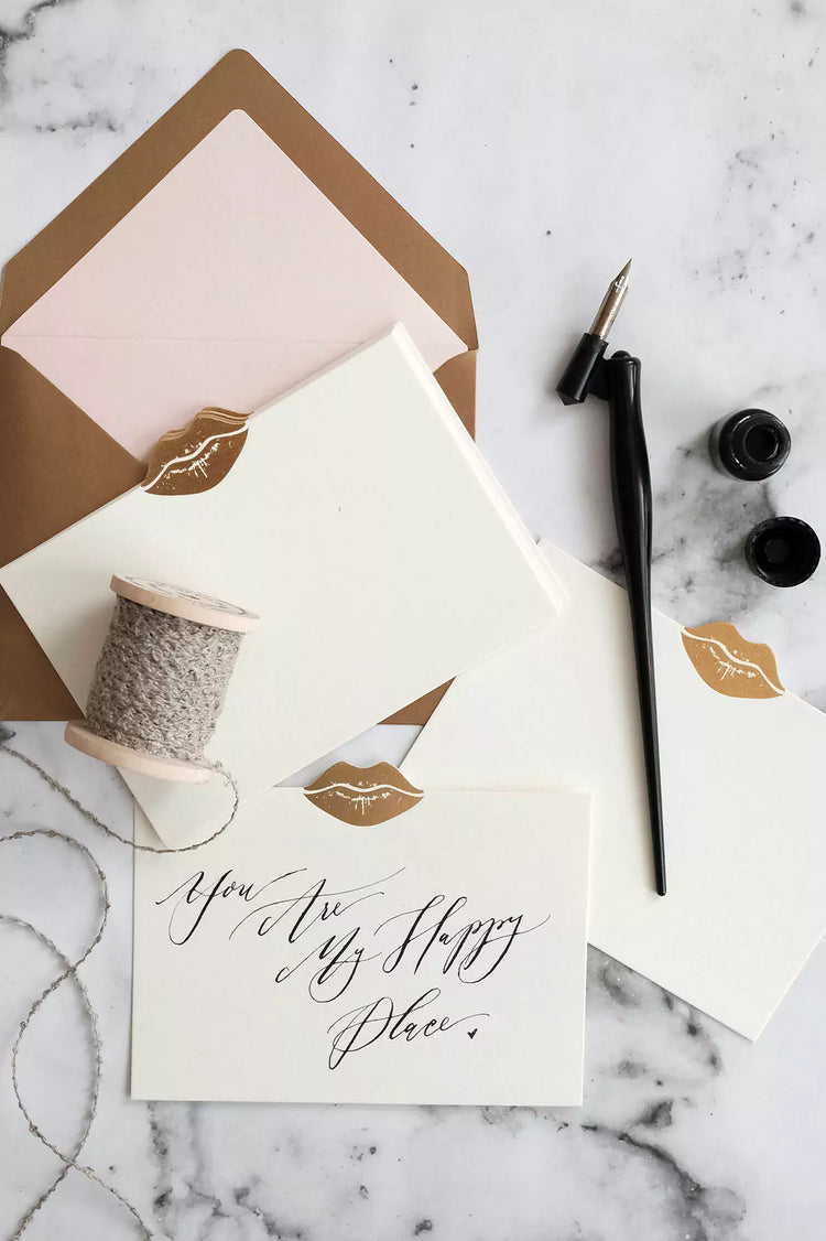 Gold Kiss Notecards