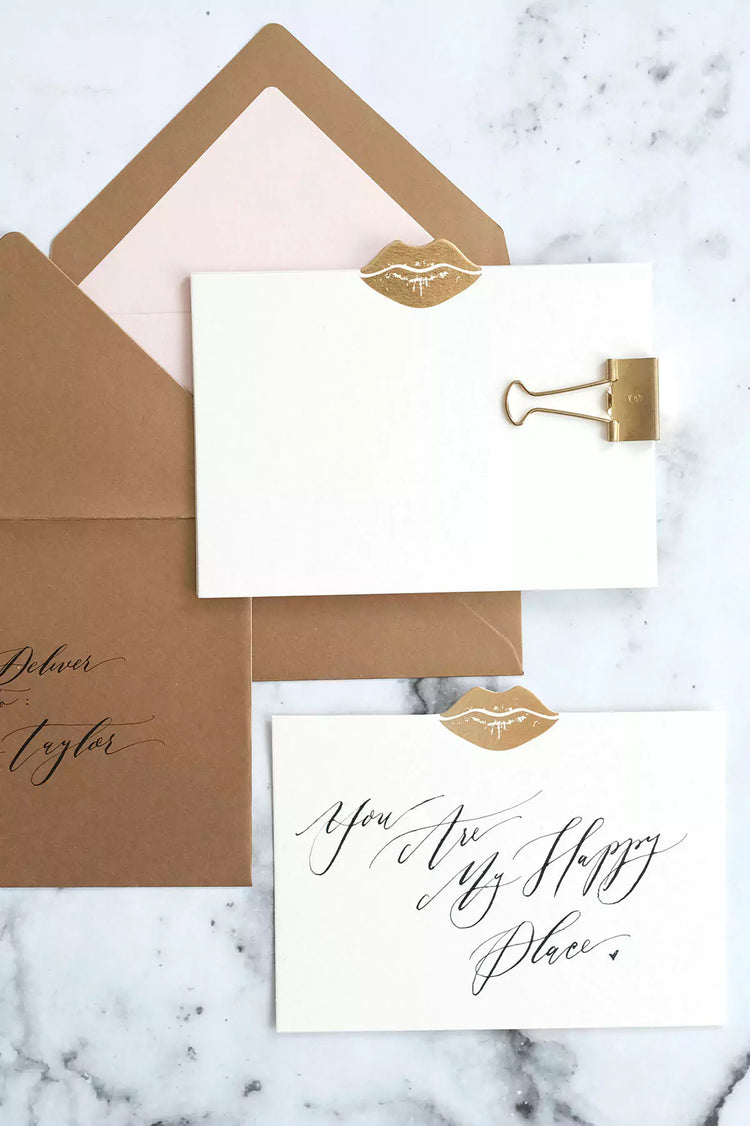 Gold Kiss Notecards