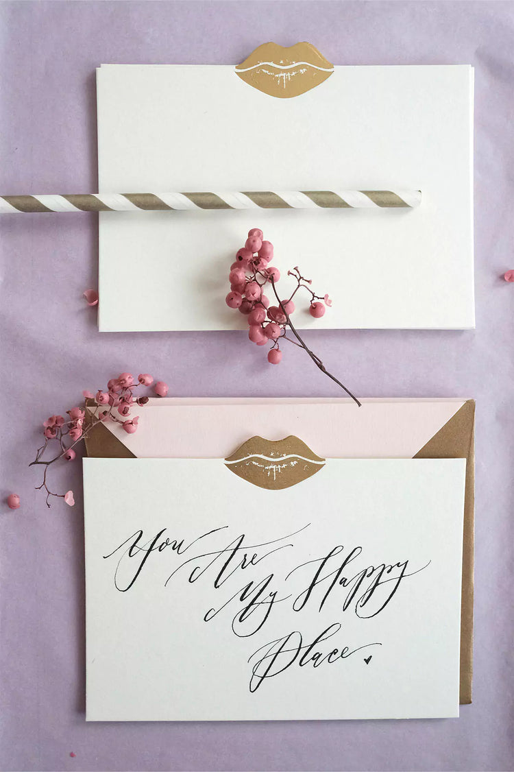 Gold Kiss Notecards
