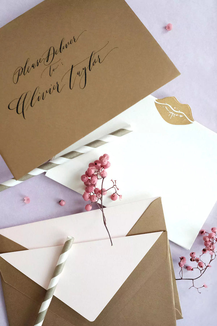 Gold Kiss Notecards