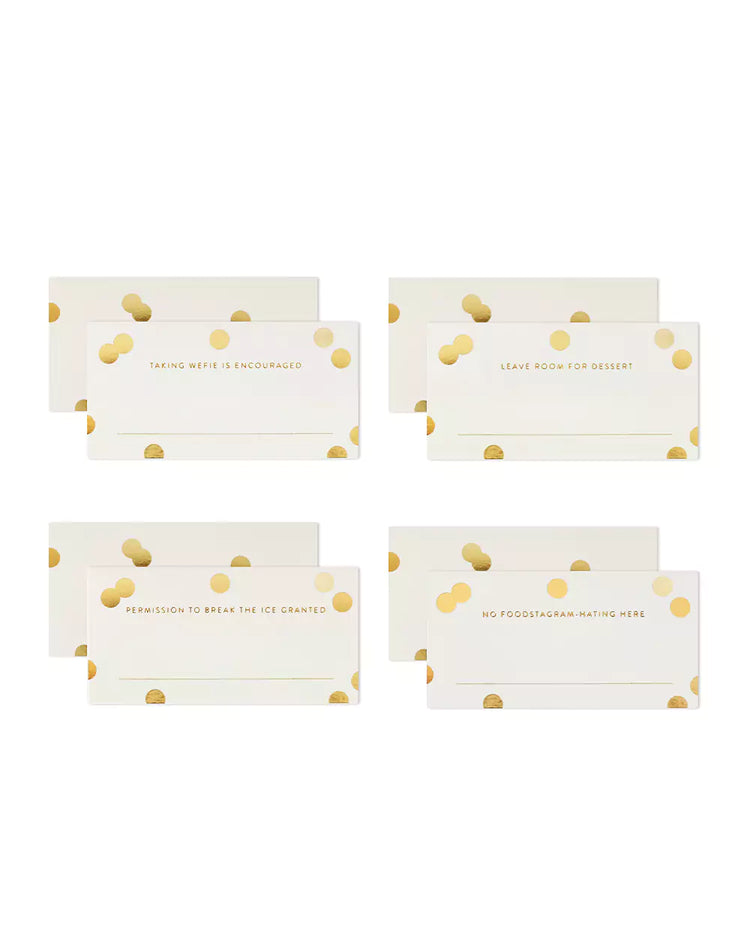 Gold Confetti Place Cards