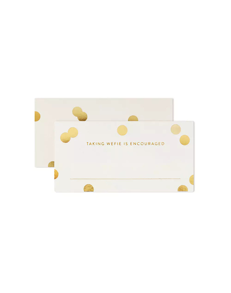 Gold Confetti Place Cards