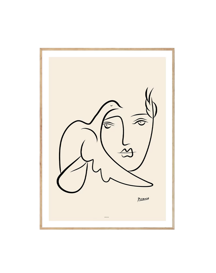 Picasso Man and Dove Sketch