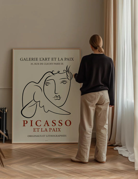 Picasso Man and Dove Poster