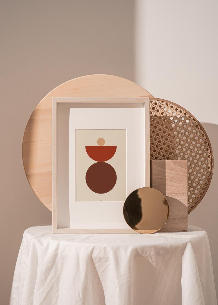 Abstract Shapes Vintage Red