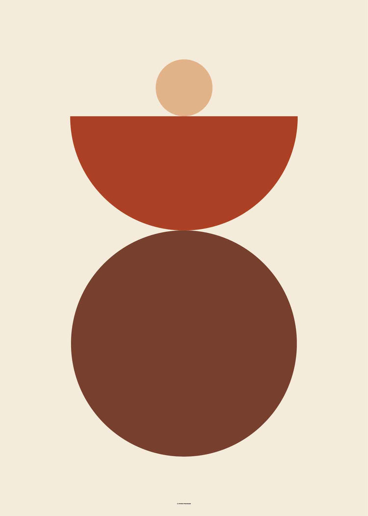 Abstract Shapes Vintage Red