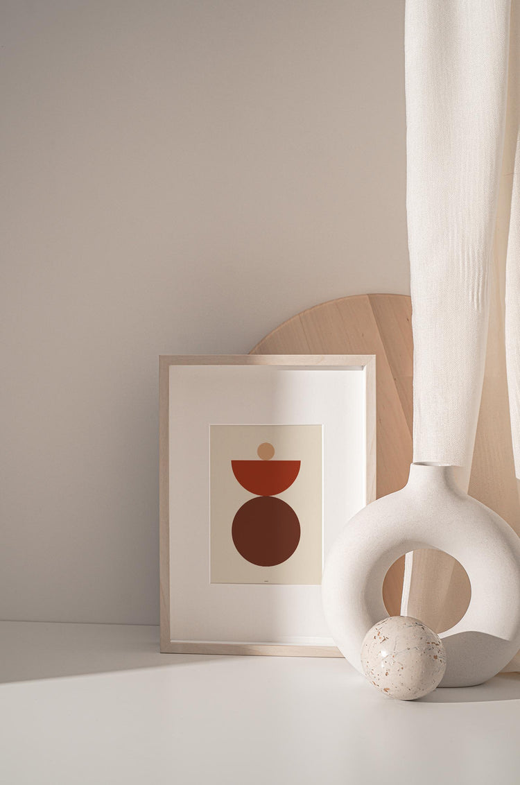 Abstract Shapes Vintage Red