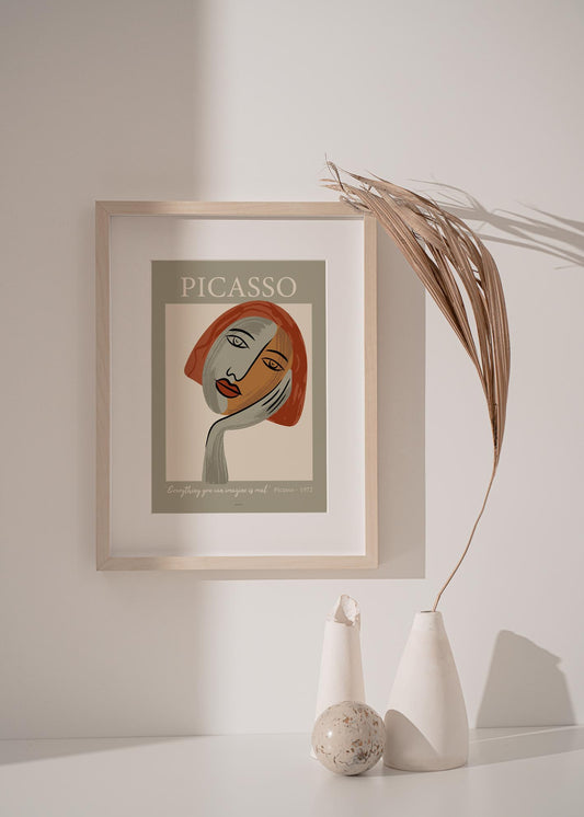 Picasso Face with Hand