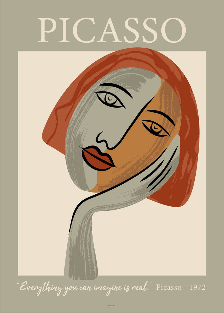 Picasso Face with Hand