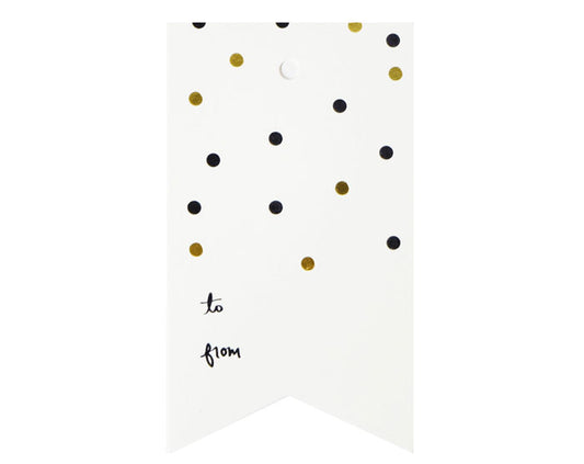 Gold & Black Confetti Single Tag