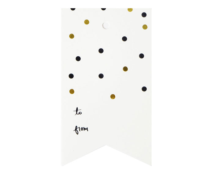 Gold & Black Confetti Single Tag