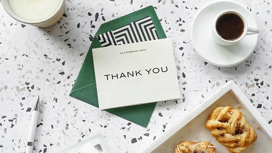 Minimalist Thank you greeting card with matching liner
