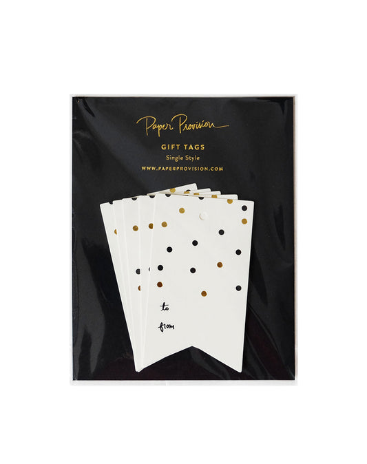 Gold & Black Confetti Tag