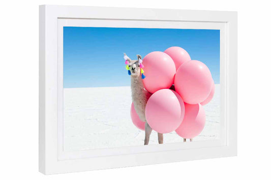 Llama with Pink Balloons and Tassels